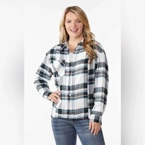 ❄️ Cato | Oversized Plaid Top Black/White Various Sizes Available